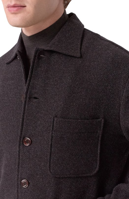 Куртка-рубашка из шерсти и кашемира Stefano Ricci SP007986/WC005R Коричневый  SP007986/WC005R Фото 5