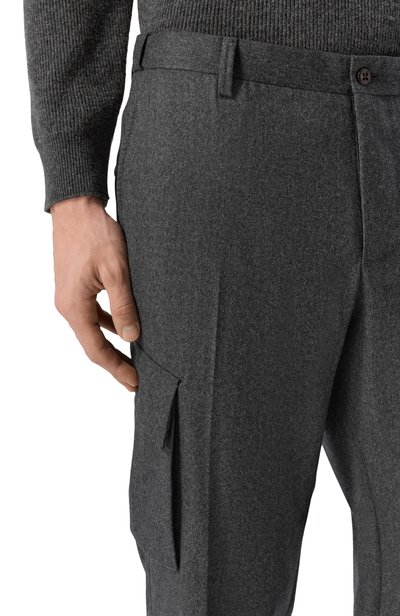 Шерстяные брюки-карго CORNELIANI серого цвета по цене 59950 руб., арт. 284L02/2A18111, фото 5 Шерстяные брюки-карго CORNELIANI, арт. 284L02/2A18111, фото 5