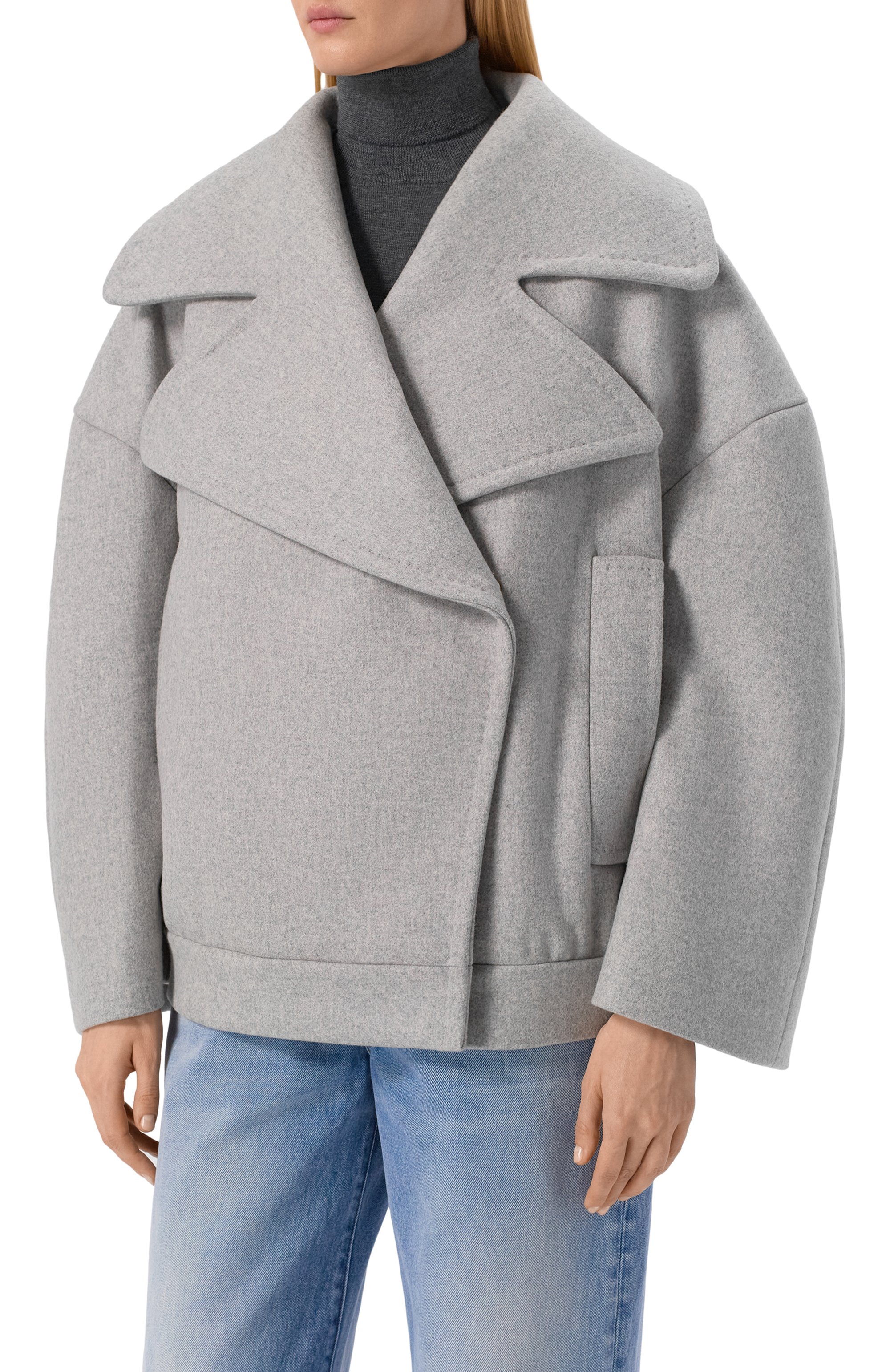 Полупальто из шерсти и кашемира BALMAIN, арт. FF0UA140/WD24, фото 3