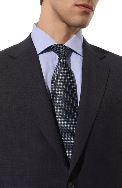 Шелковый галстук ZEGNA темно-синего цвета по цене 27000 руб., арт. Z5W06TA5/1P8418, фото 2 Шелковый галстук ZEGNA, арт. Z5W06TA5/1P8418, фото 2