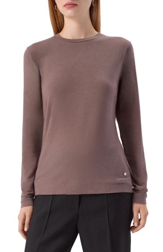 Пуловер из лиоцелла и шерсти Windsor 52 DT609 10001523/30033987 Коричневый  52 DT609 10001523/30033987 Фото 3