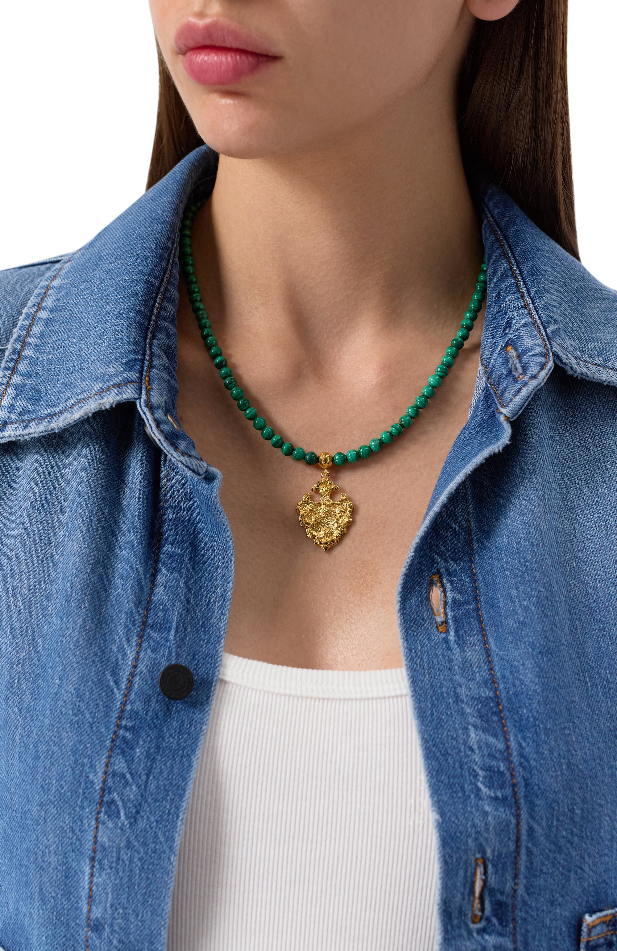 Колье kubachi SEVENWORLDS зеленого цвета по цене 29900 руб., арт. SW830/G, фото 2 Колье kubachi SEVENWORLDS, арт. SW830/G, фото 2