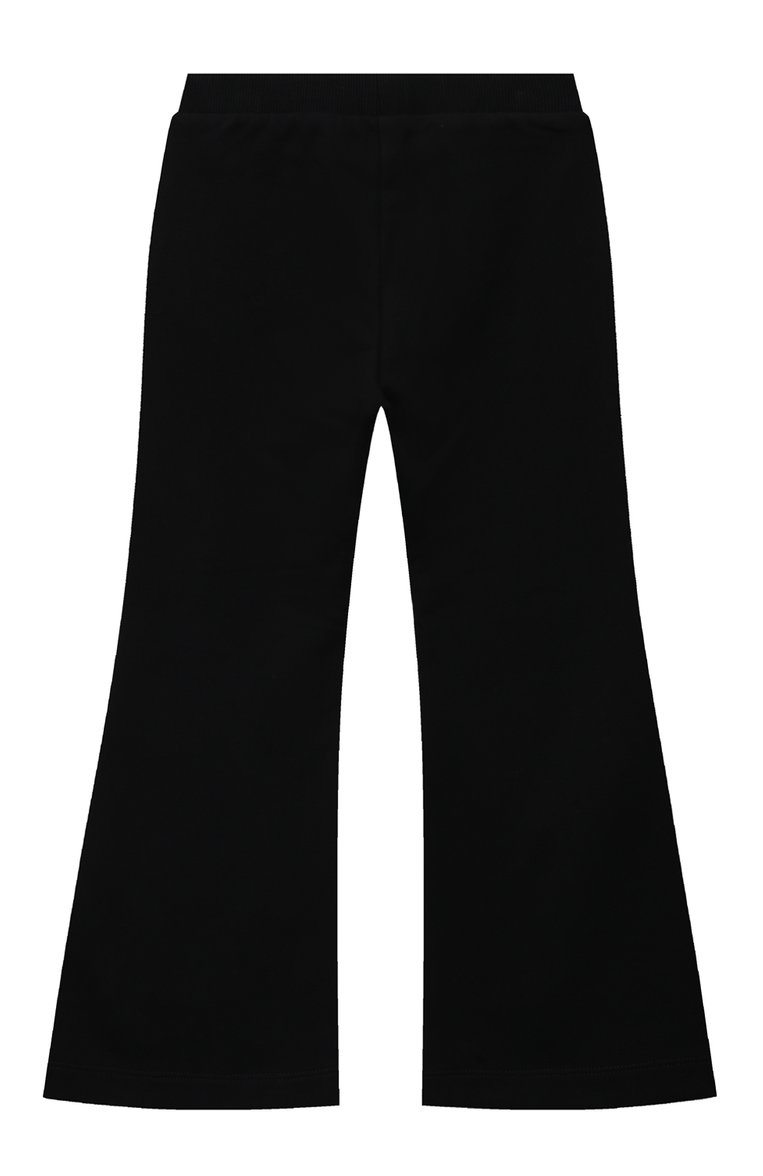 Детские хлопковые брюки MOSCHINO черного цвета, арт. HAP050/LDA14/4A-8A | Фото 2 (Случай: Повседневный; Материал сплава: Проставлено; Нос: Не проставлено; Материал внешний: Хлопок)