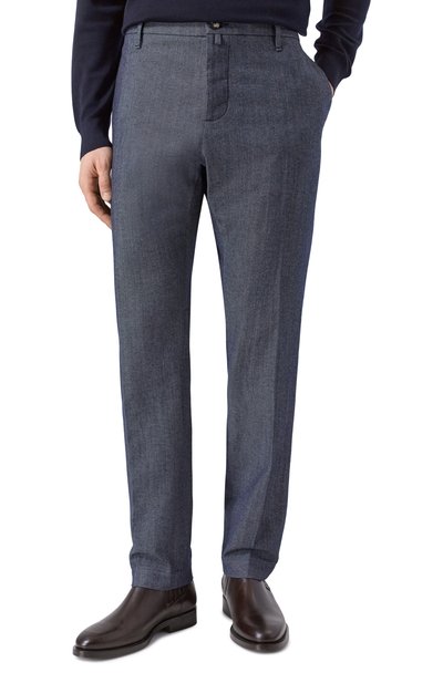 Брюки из хлопка и шерсти JACOB COHEN синего цвета по цене 73250 руб., арт. JUM_PT026 001 S4307 RW, фото 3 Брюки из хлопка и шерсти JACOB COHEN, арт. JUM_PT026 001 S4307 RW, фото 3