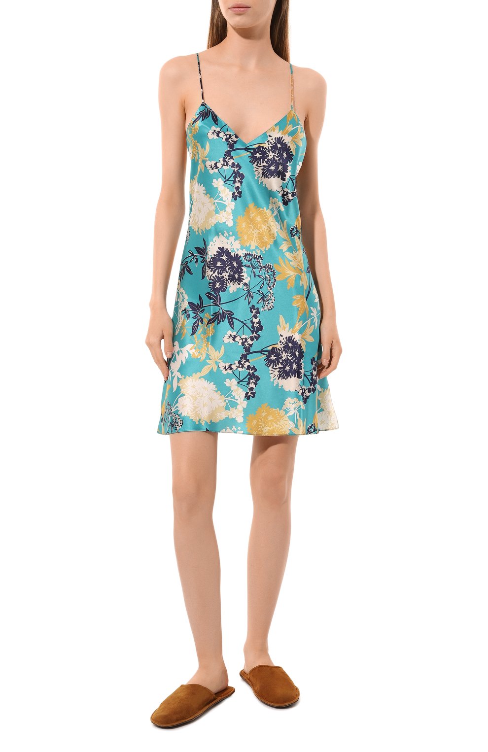 Шелковая сорочка LUNA DI SETA бирюзового цвета по цене 36350 руб., арт. VLST61046, фото 2 Шелковая сорочка LUNA DI SETA, арт. VLST61046, фото 2