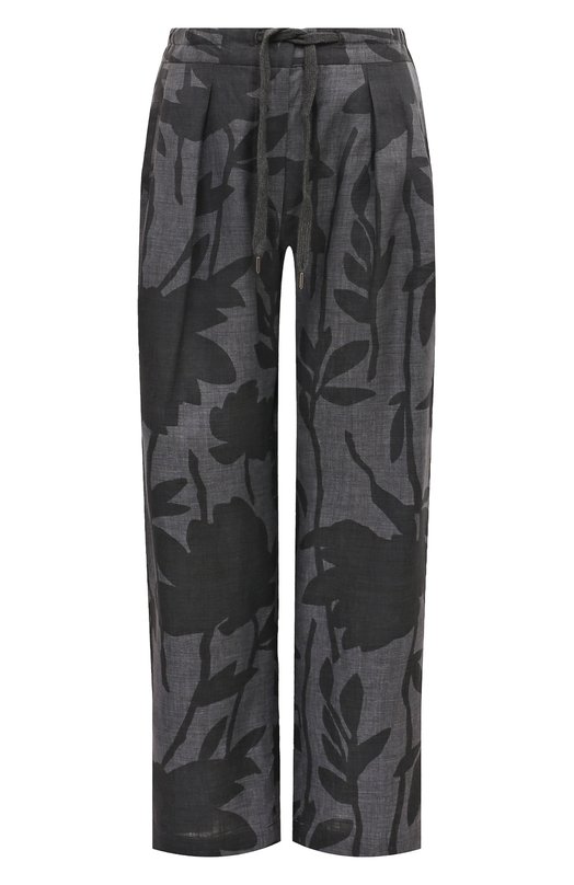 Льняные брюки Brunello Cucinelli MB650P8597 Серый MB650P8597