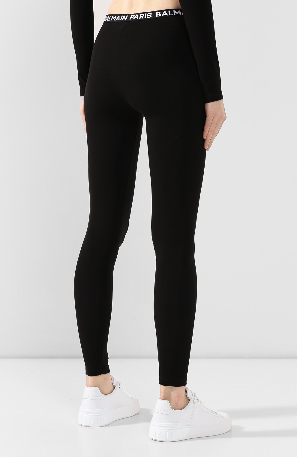 Хлопковые легинсы BALMAIN черного цвета по цене 33300 руб., арт. BPN095010, фото 4 Хлопковые легинсы BALMAIN, арт. BPN095010, фото 4