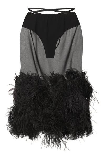 Юбка с отделкой перьями страуса THE ATTICO, арт. 250WCS00264/PAA085RA, фото 1