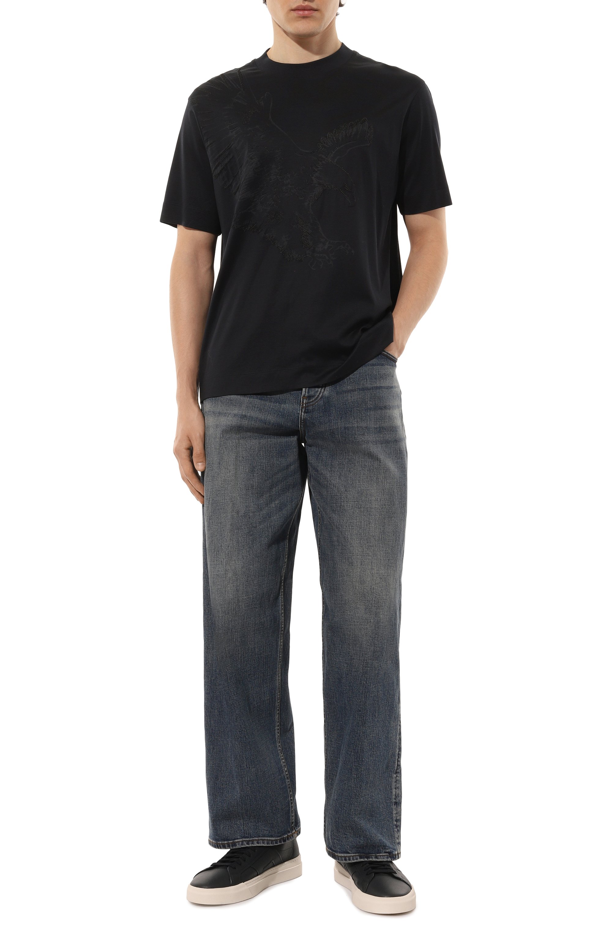 Джинсы EMPORIO ARMANI синего цвета по цене 29200 руб., арт. 6D1J74/1DTSZ, фото 2 Джинсы EMPORIO ARMANI, арт. 6D1J74/1DTSZ, фото 2