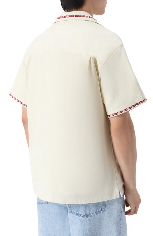 Хлопковая рубашка Drole De Monsieur J-SH227-C0215-0W Кремовый  J-SH227-C0215-0W Фото 4