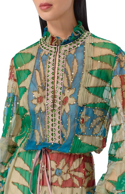 Шелковое платье VALENTINO разноцветного цвета по цене 2140000 руб., арт. 8B3VAHJ5/9VU, фото 4 Шелковое платье VALENTINO, арт. 8B3VAHJ5/9VU, фото 4