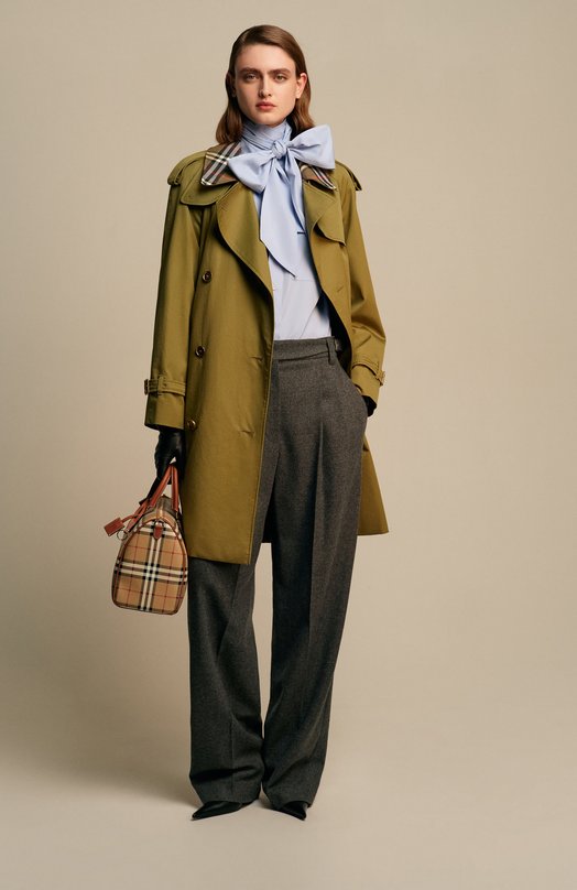 Хлопковый тренч Burberry 8111166 Зелёный  8111166 Фото 6