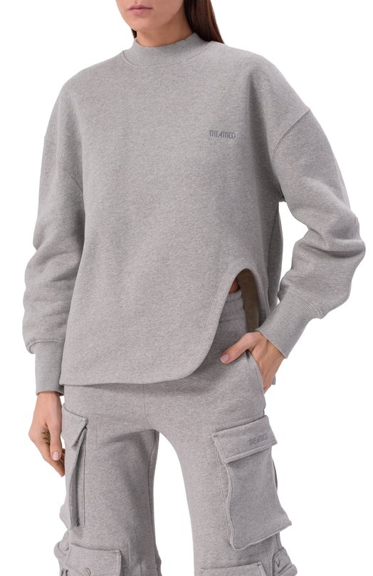 Хлопковый свитшот The Attico 260WCF00024/JJF003AA Серый  260WCF00024/JJF003AA Фото 3