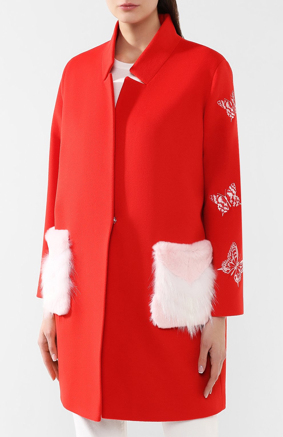 Пальто из смеси шерсти и кашемира SEVEN LAB, арт. CFW17-001 red, фото 3