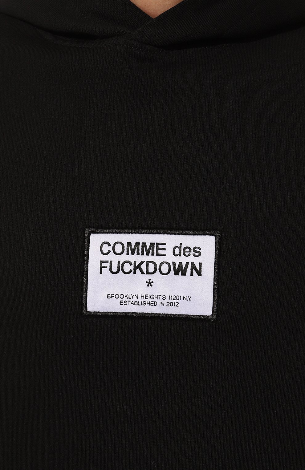 Хлопковое худи COMME DES FUCKDOWN черного цвета по цене 13250 руб., арт. CFABM01451, фото 5 Хлопковое худи COMME DES FUCKDOWN, арт. CFABM01451, фото 5