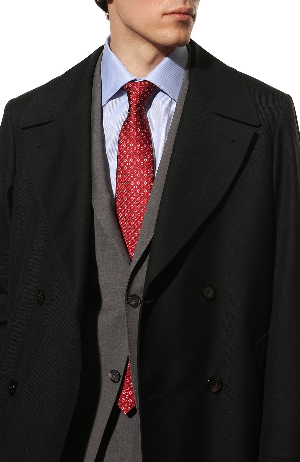 Шелковый галстук KITON красного цвета по цене 29350 руб., арт. UCRVKLC01H54, фото 2 Шелковый галстук KITON, арт. UCRVKLC01H54, фото 2
