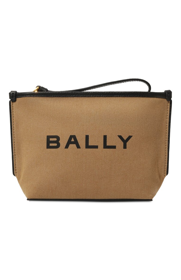 Женская текстильная косметичка BALLY бежевого цвета, арт. WL005P/CV034 | Фото 1 (Материал сплава: Проставлено; Материал: Натуральная кожа, Текстиль; Нос: Не проставлено)