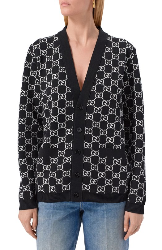 Шерстяной кардиган Gucci 798157/XKEJP Чёрный  798157/XKEJP Фото 3