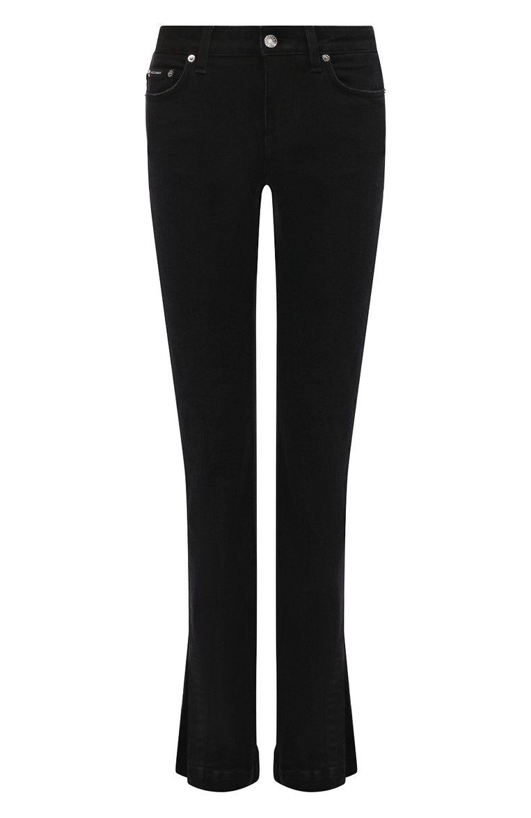 Женские джинсы DOLCE & GABBANA черного цвета, арт. FTC0WD/G8GZ4 | Фото 1 (Стили: Кэжуэл; Материал внешний: Деним, Хлопок; Кросс-КТ: Деним; Длина (брюки, джинсы): Удлиненные; Силуэт Ж (брюки и джинсы): Расклешенные; Автоматизация ТО: Проставлено; Автоматизация состава: Проставлено)