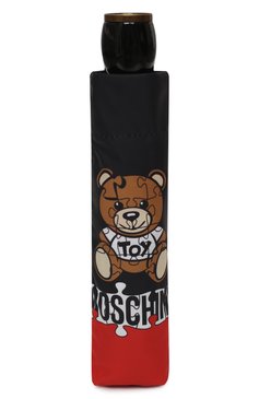 Женский складной зонт MOSCHINO черного цвета, арт. 8046-0PENCL0SE | Фото 4 (Материал: Текстиль, Металл, Синтетический материал; Материал сплава: Проставлено; Нос: Не проставлено)