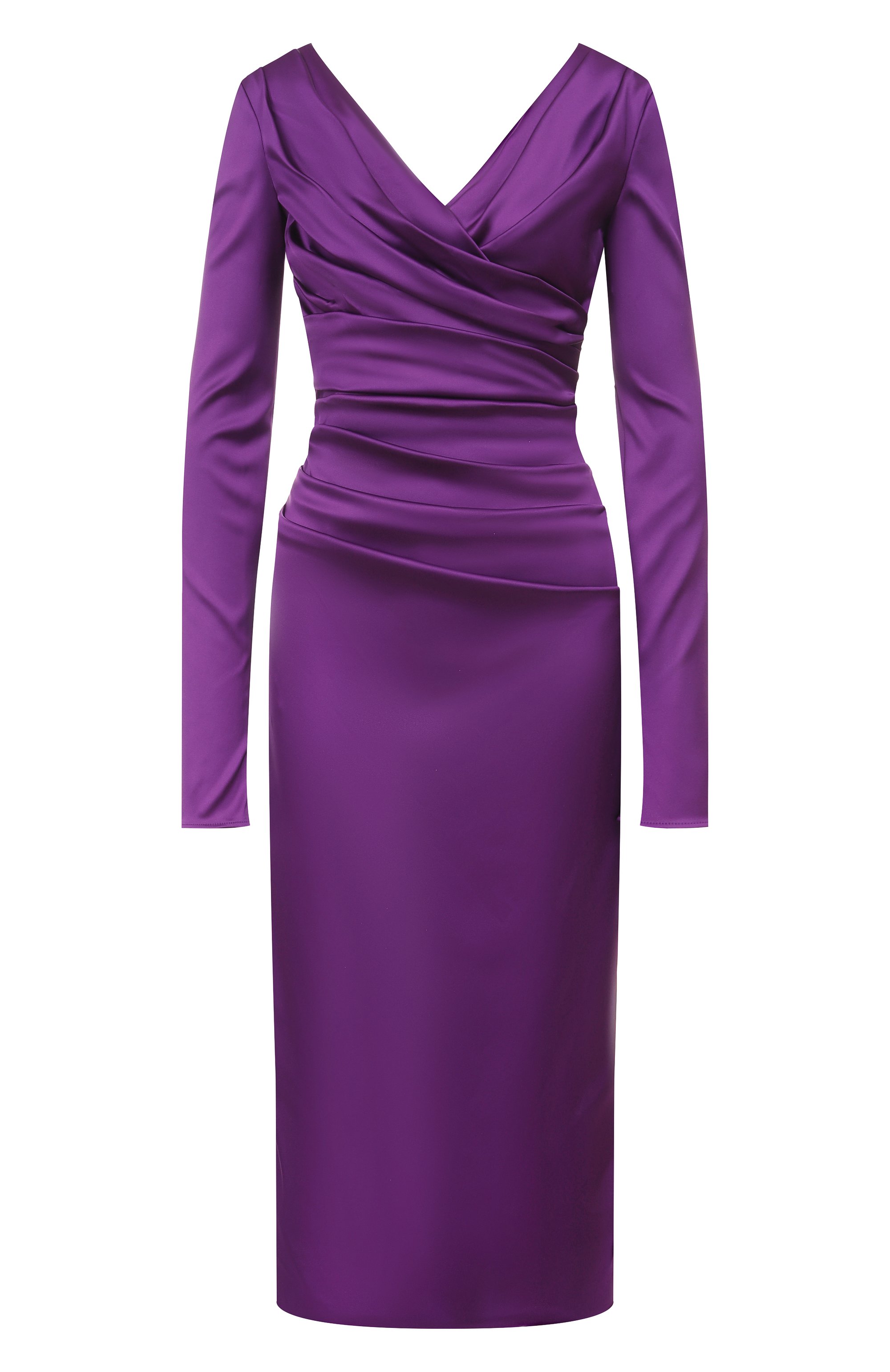 Атласное платье DOLCE & GABBANA фиолетового цвета по цене 389500 руб., арт. F6DJFT/FURHM, фото 1 Атласное платье DOLCE & GABBANA, арт. F6DJFT/FURHM, фото 1