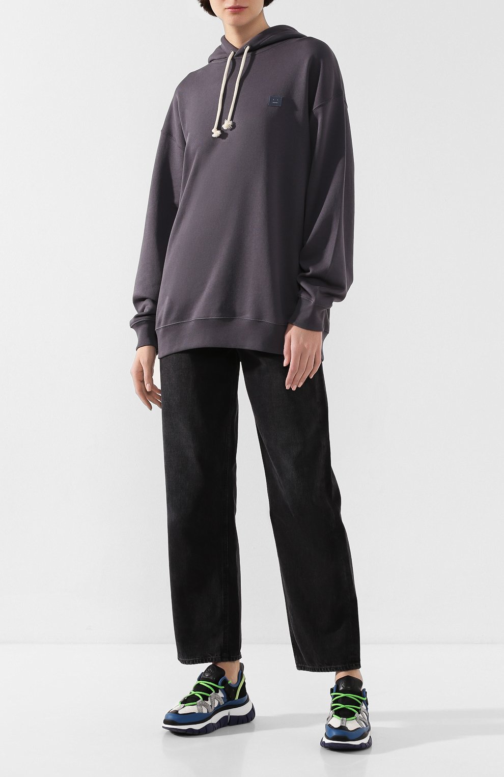 Хлопковое худи ACNE STUDIOS серого цвета по цене 43950 руб., арт. CI0009/W, фото 2 Хлопковое худи ACNE STUDIOS, арт. CI0009/W, фото 2