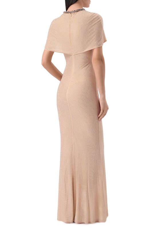 Платье с отделкой стразами self-portrait RS26502XCH Бежевый  RS26502XCH Фото 3