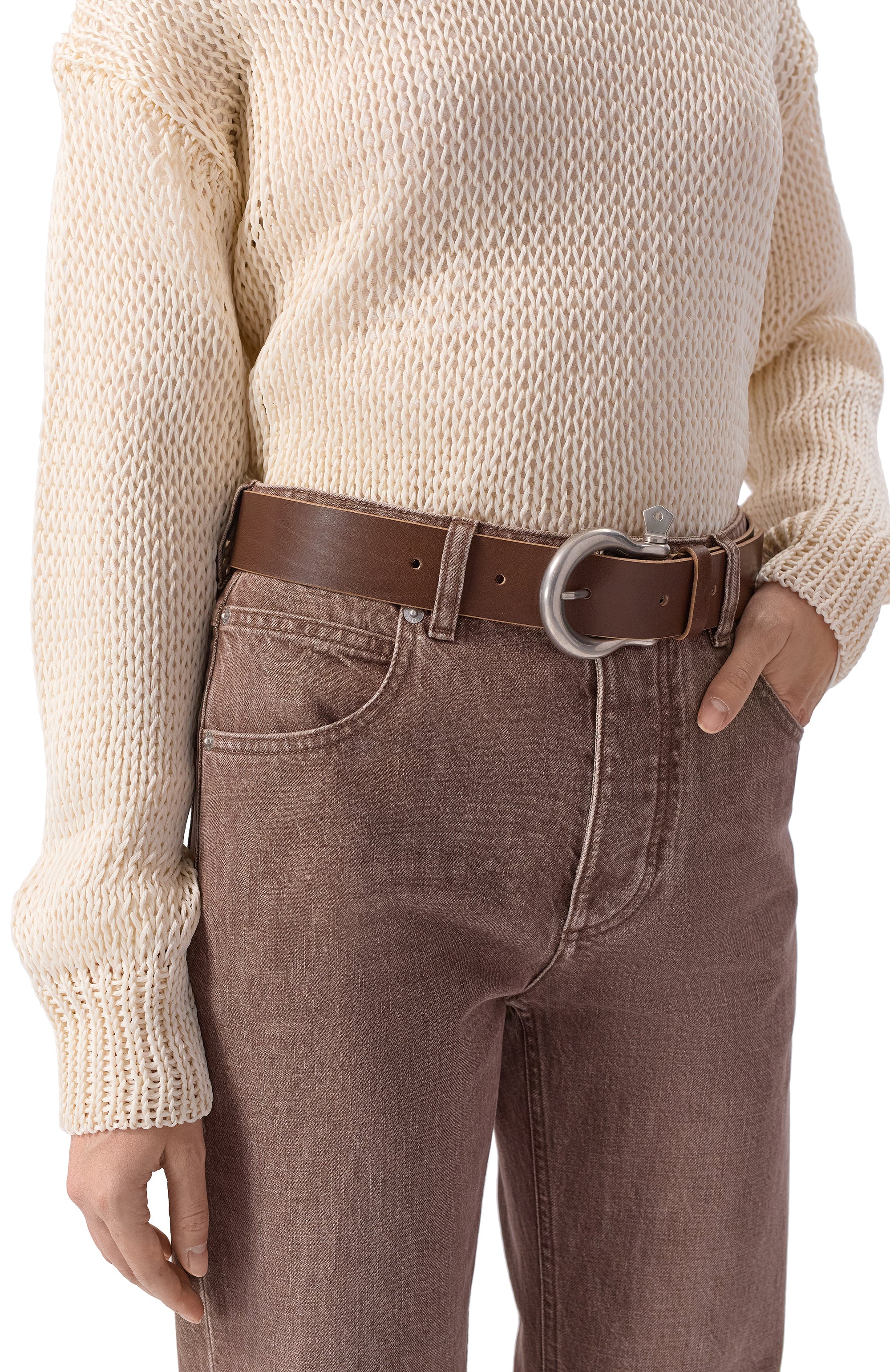 Кожаный ремень PETAR PETROV коричневого цвета по цене 62450 руб., арт. F25BB2, фото 2 Кожаный ремень PETAR PETROV, арт. F25BB2, фото 2