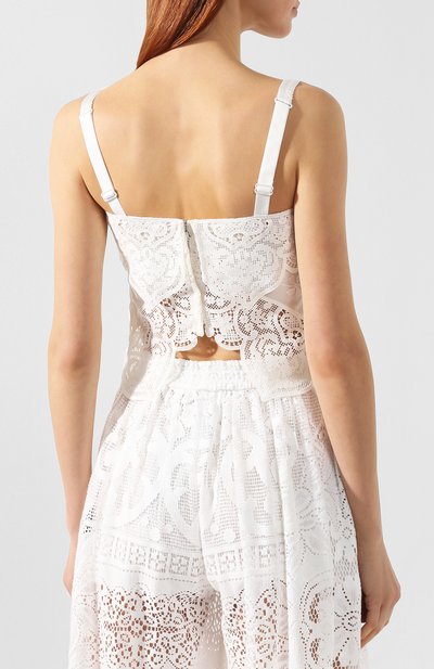 Кружевной топ DOLCE & GABBANA белого цвета по цене 228000 руб., арт. F73E7Z/FG1AC, фото 4 Кружевной топ DOLCE & GABBANA, арт. F73E7Z/FG1AC, фото 4