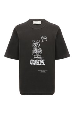 Женская хлопковая футболка DOMREBEL темно-серого цвета, арт. C0MIC YA/T-SHIRT | Фото 1 (Рукава: Короткие; Длина (для топов): Стандартные; Стили: Гранж; Принт: С принтом; Материал сплава: Проставлено; Материал внешний: Хлопок; Женское Кросс-КТ: Футболка-одежда; Драгоценные камни: Проставлено)