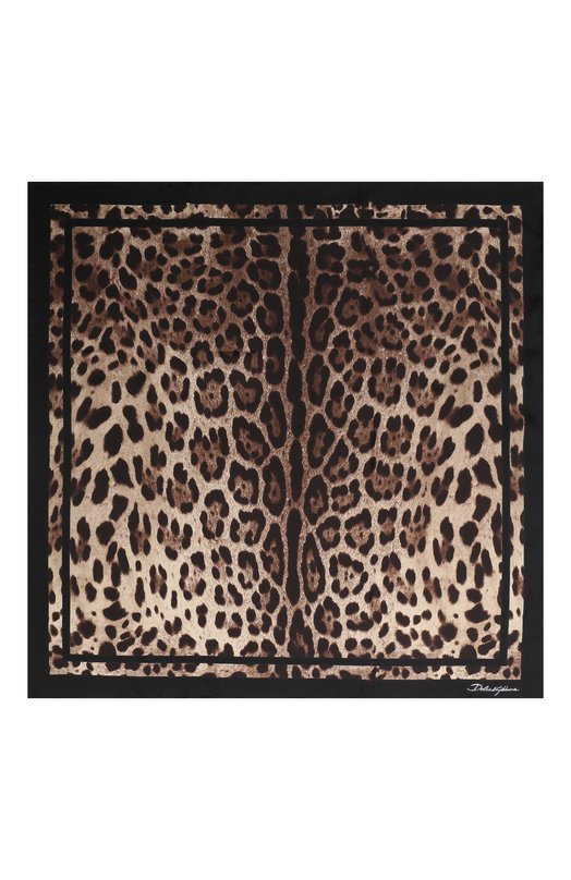 Шелковый платок Dolce & Gabbana FN092R/GDCF5 Леопардовый  FN092R/GDCF5 Фото 4