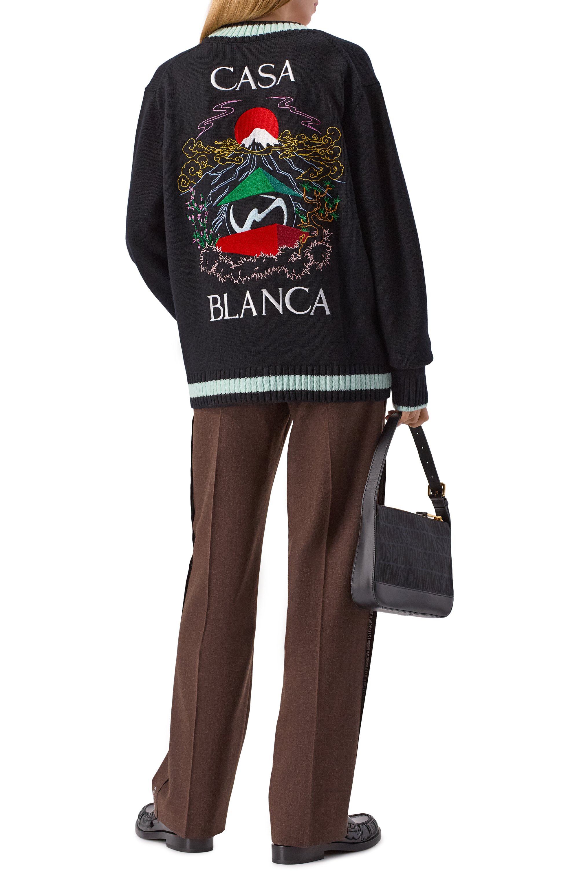 Кардиган из шерсти и кашемира CASABLANCA черного цвета по цене 109500 руб., арт. WPF25-KW-1001-01, фото 2 Кардиган из шерсти и кашемира CASABLANCA, арт. WPF25-KW-1001-01, фото 2