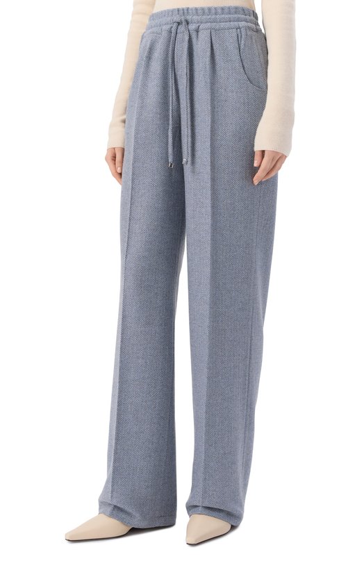 Шерстяные брюки Kiton D48122S0692002 Голубой  D48122S0692002 Фото 3