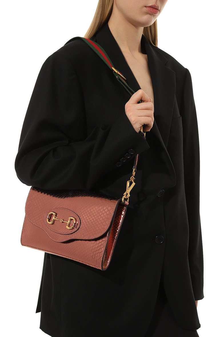 Сумка 1955 horsebit small из кожи питона GUCCI, арт. 677286 E1DFX, фото 1