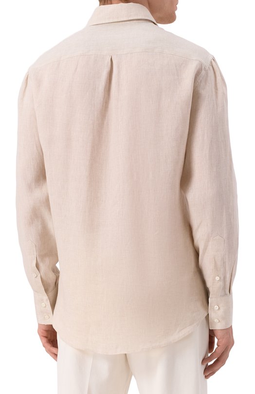 Льняная рубашка Brunello Cucinelli MM6950028 Бежевый  MM6950028 Фото 4