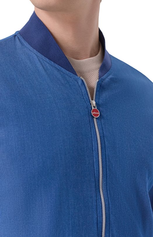 Хлопковый бомбер Kiton UG0001H09696 Синий  UG0001H09696 Фото 5