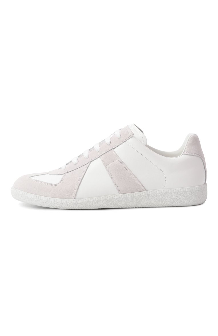 Мужские кожаные кеды replica MAISON MARGIELA белого цвета, арт. S57WS0236/P1897 | Фото 4 (Материал внутренний: Натуральная кожа, Текстиль; Подошва: Плоская; Стили: �Классический; Материал утеплителя: Без утеплителя; Материал внешний: Натуральная кожа; Кросс-КТ: Низкие; Автоматизация состава: Проставлено; Автоматизация ТО: Проставлено)