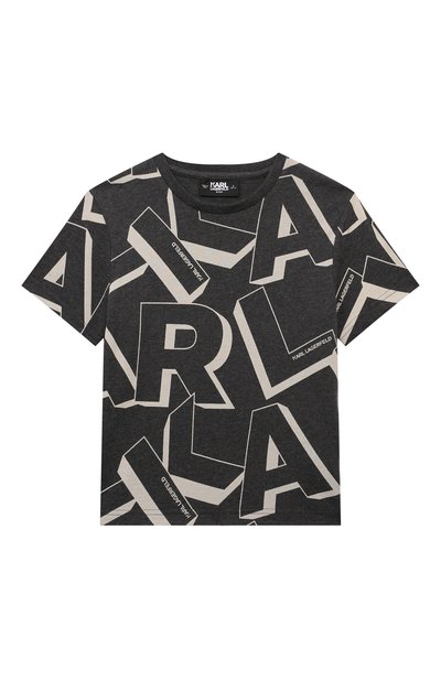 Хлопковая футболка KARL LAGERFELD KIDS, арт. Z30244