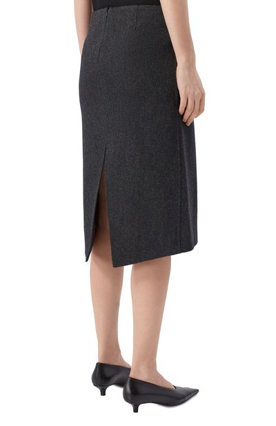 Шерстяная юбка TOTEME темно-серого цвета по цене 94100 руб., арт. 261-WRB0379-FB0562, фото 4 Шерстяная юбка TOTEME, арт. 261-WRB0379-FB0562, фото 4