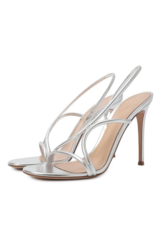 Кожаные босоножки Nuit 105 Gianvito Rossi G32496.15RIC.NPSARGE Серебряный G32496.15RIC.NPSARGE