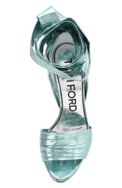 Кожаные босоножки TOM FORD голубого цвета по цене 131000 руб., арт. W2652N-EEE001, фото 5 Кожаные босоножки TOM FORD, арт. W2652N-EEE001, фото 5