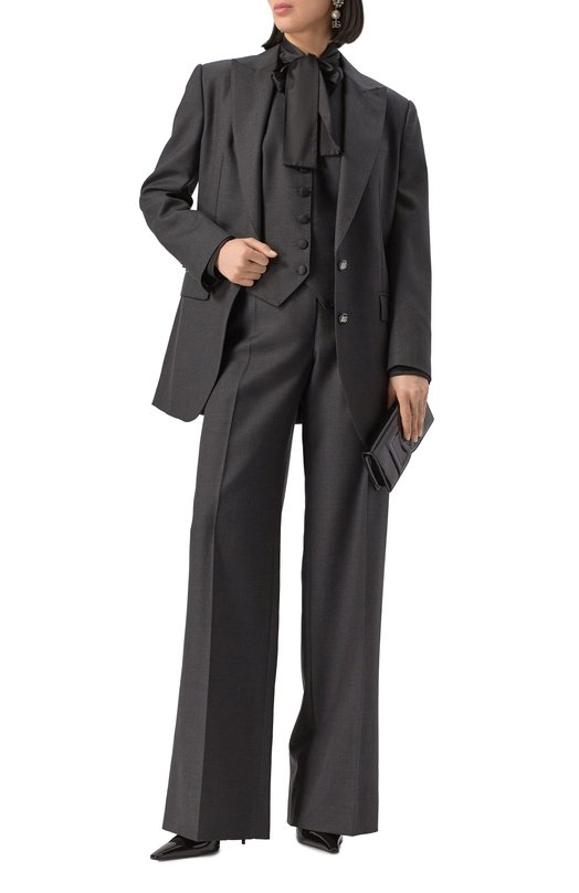 Шерстяной жакет Dolce & Gabbana F29GGT/FU287 Серый  F29GGT/FU287 Фото 2