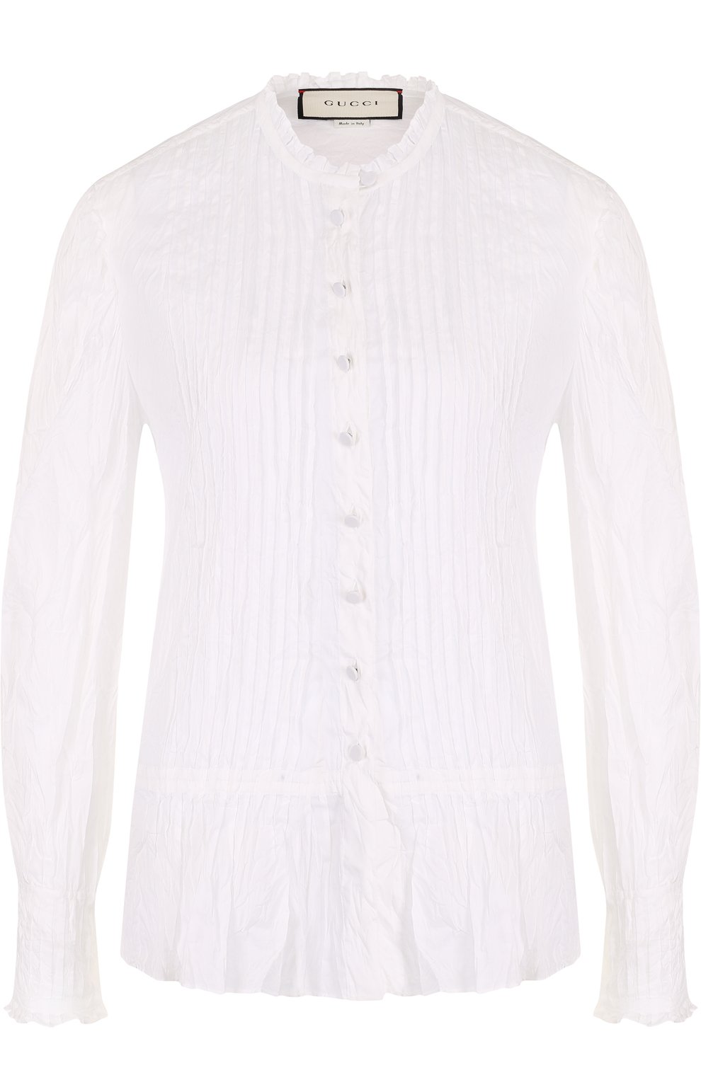 Хлопковая блуза прямого кроя с воротником-стойкой GUCCI, арт. 517956/Z3877, фото 1