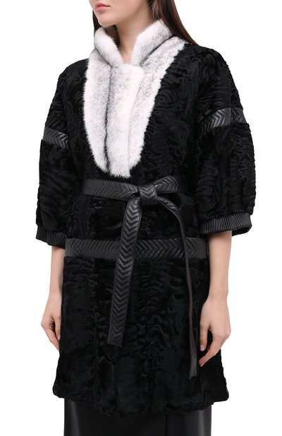 Шуба KITON черного цвета по цене 1515000 руб., арт. D44685X04P01, фото 3 Шуба KITON, арт. D44685X04P01, фото 3