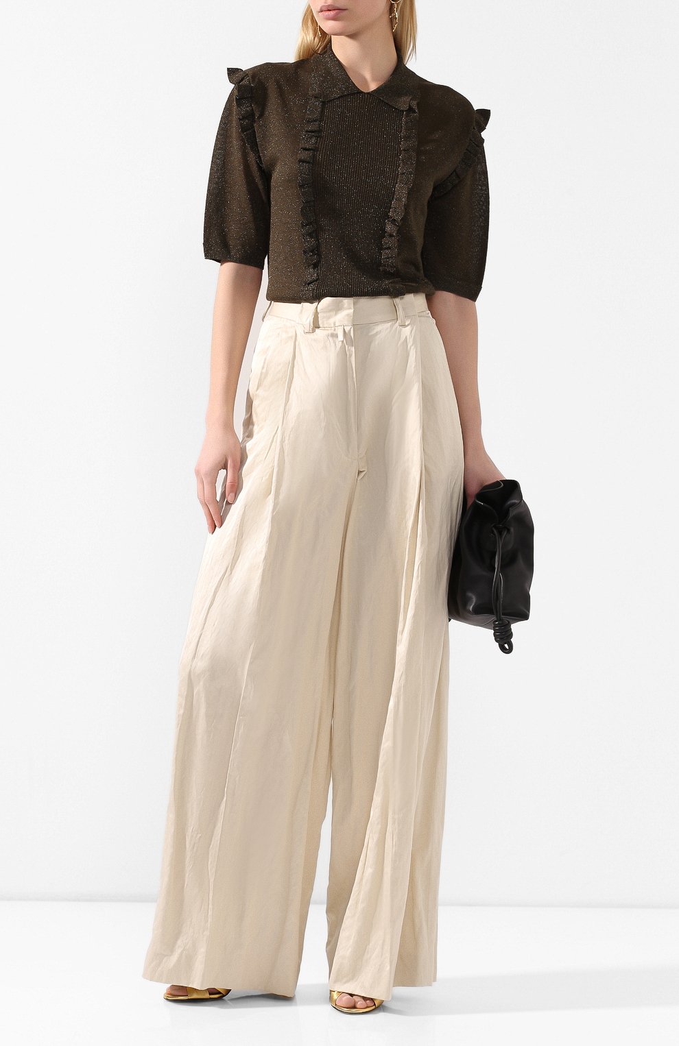 Пуловер из вискозы DRIES VAN NOTEN хаки цвета по цене 45200 руб., арт. 201-11219-9700, фото 2 Пуловер из вискозы DRIES VAN NOTEN, арт. 201-11219-9700, фото 2