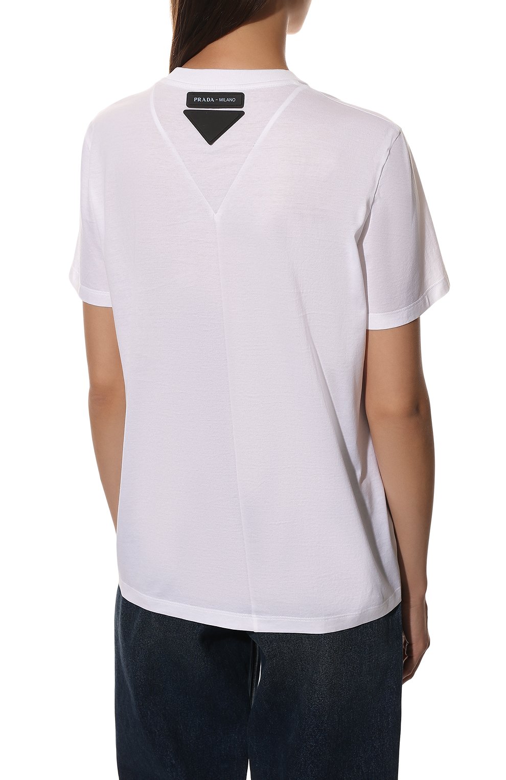 Хлопковая футболка PRADA, арт. 135668-1QJT-F0009-182, фото 4