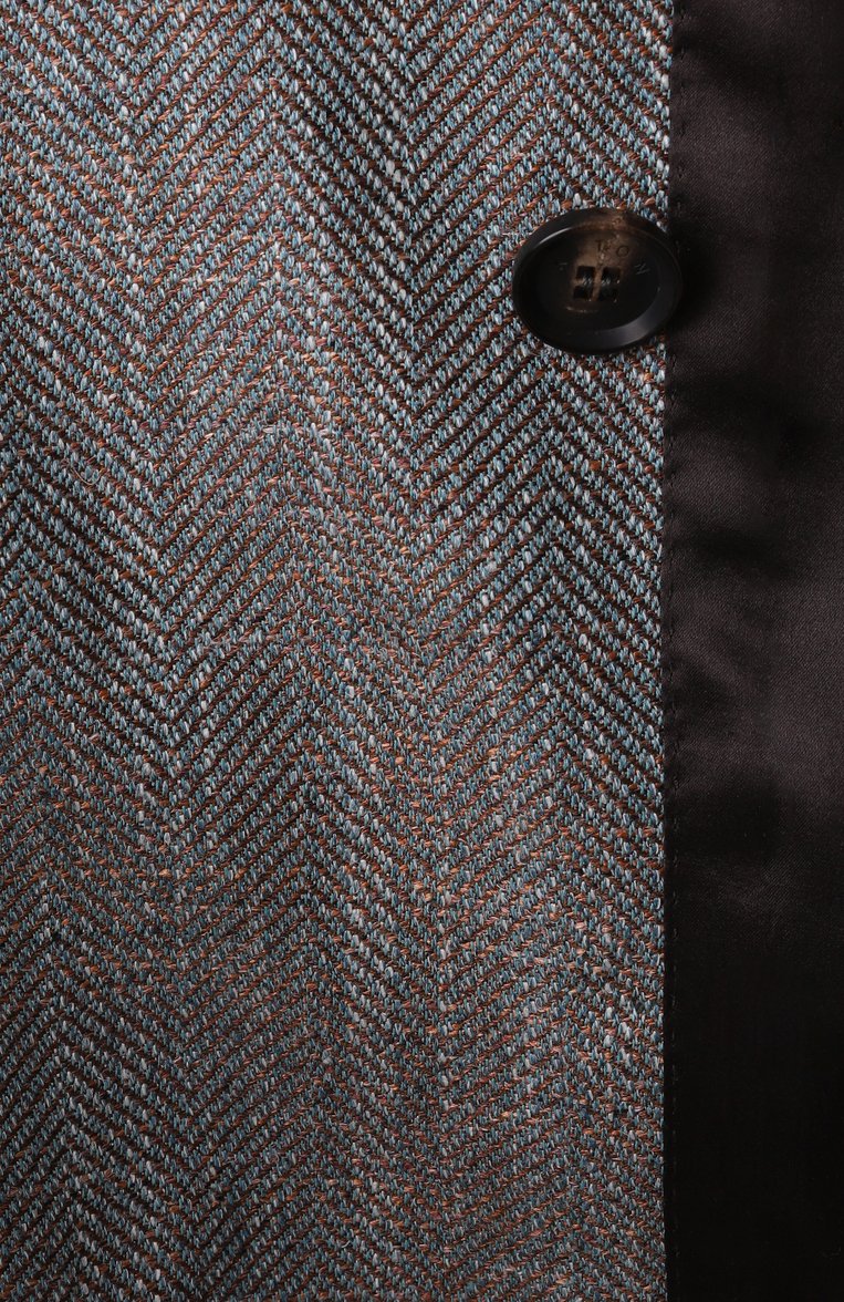 Женский жакет из кашемира и шерсти KITON темно-бирюзового цвета, арт. D46523K0912A07 | Фото 7 (Материал внешний: Шерсть, Кашемир; Рукава: Длинные; Длина (для топов): Стандартные; Женское Кросс-КТ: Жакет-одежда; 1-2-бортные: Двубортные; Стили: Классический)