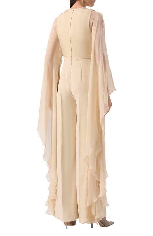 Шелковый комбинезон Zuhair Murad RJS25033/CRCA016 Бежевый  RJS25033/CRCA016 Фото 4