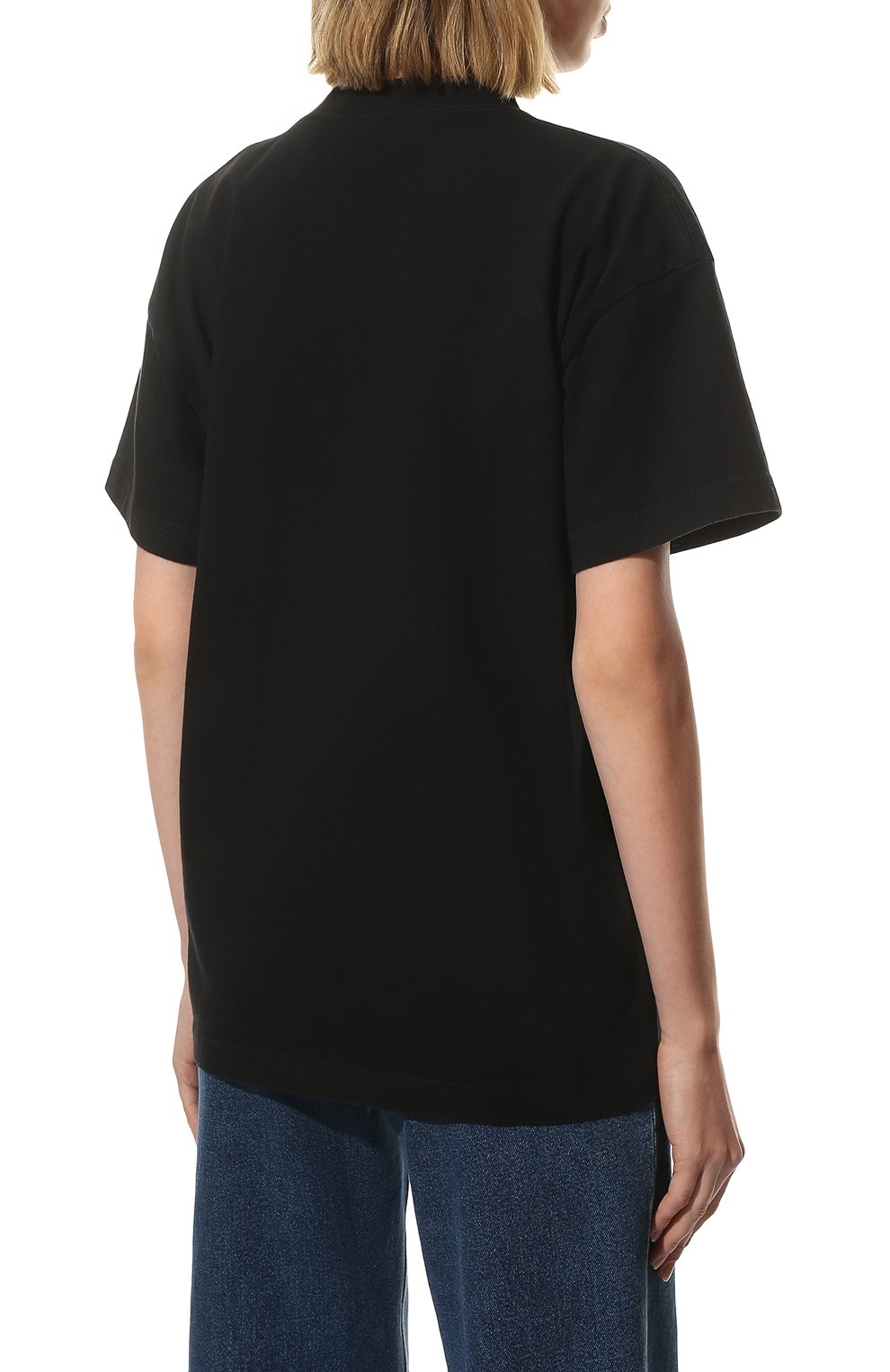 Хлопковая футболка BALENCIAGA черного цвета по цене 79950 руб., арт. 612965/TLVF1, фото 4 Хлопковая футболка BALENCIAGA, арт. 612965/TLVF1, фото 4