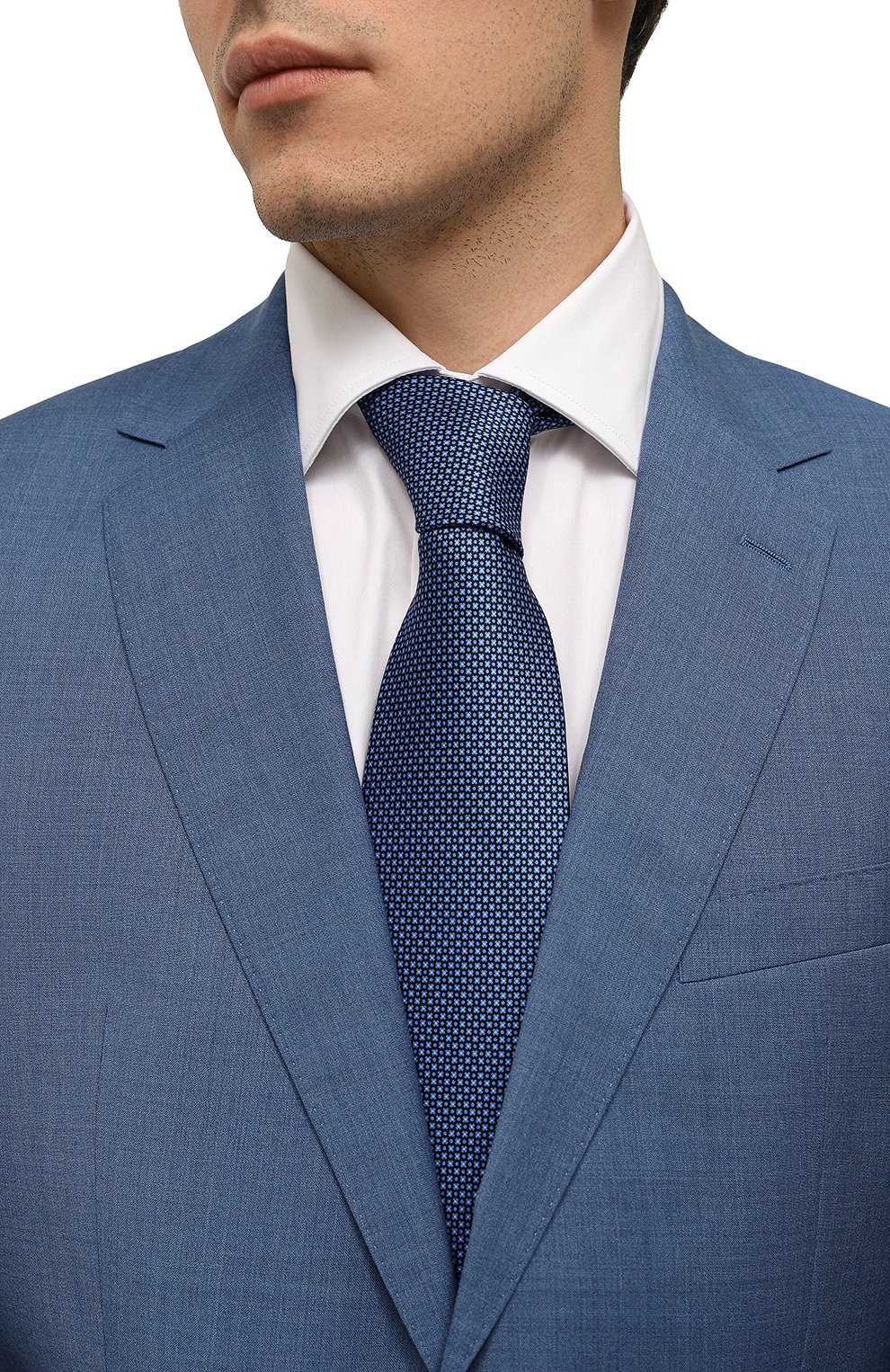 Шелковый галстук STEFANO RICCI синего цвета по цене 29150 руб., арт. CXRS/49500, фото 2 Шелковый галстук STEFANO RICCI, арт. CXRS/49500, фото 2